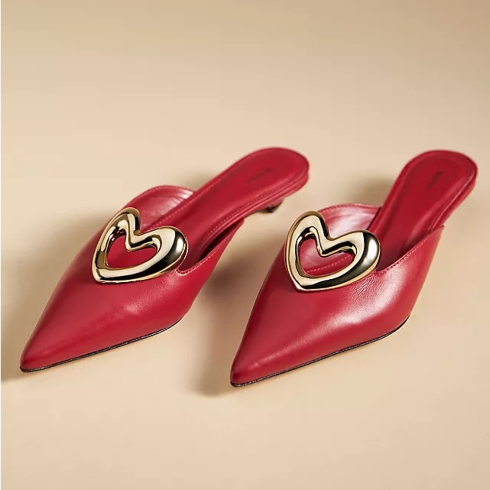 ANTHRO MAEVE Anthro Heart Mules - Red